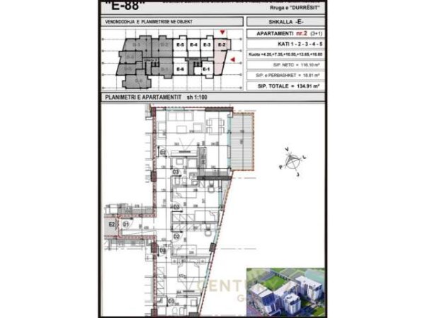 Tirane, shitet apartament 3+1+BLK Kati 6, 135 m² 170.000 Euro (dritan hoxha)