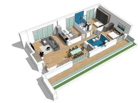 Tirane, jepet me qera apartament 3+1 Kati 2, 100 m² 700 € 
