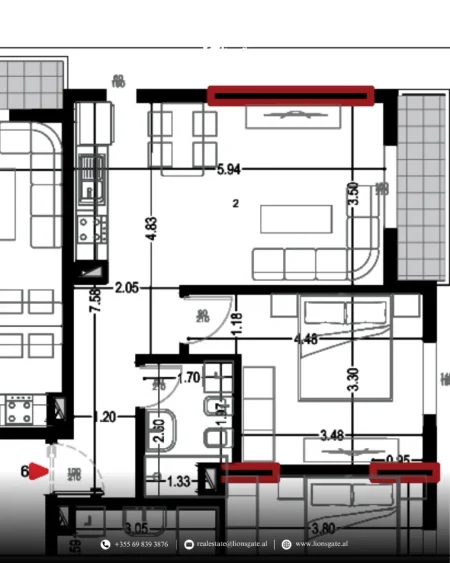 Durres, shes apartament 1+1 , 63 m² 71.000 € 