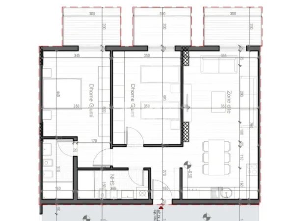 Tirane, shitet apartament 2+1 Kati 2, 126 m² 252.000 € (REZIDENCA “PORTA TIRANA E RE”)