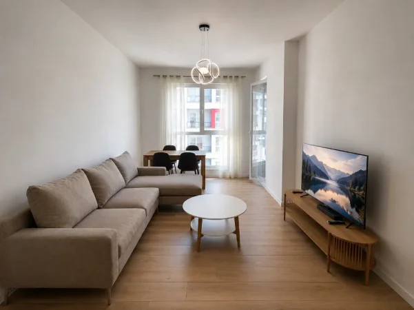 Tirane, jap me qera apartament 2+1+2 tualete+ Ballkon Kati 6, 90 m², 49,000 Lekë (Univers City)