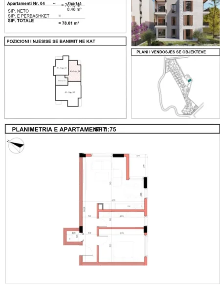 Tirane, shitet apartament 1+1 Kati 0, 78 m² 188.000 € 