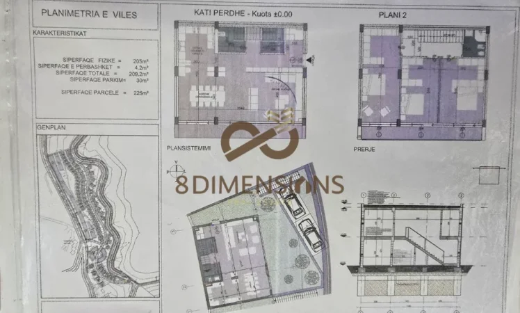 Tirane, shitet Vile 2 Katshe Kati 0, 225 m² 650.000 € (farke)