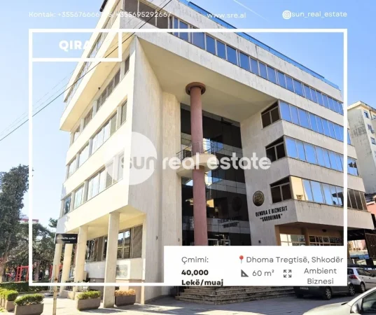 Shkoder, jepet me qera ambjent biznesi Kati 3, 60 m² (QENDER)