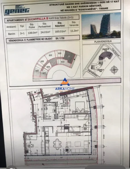 Tirane, jepet me qera zyre Kati 5, 165 m² 2.500 € 