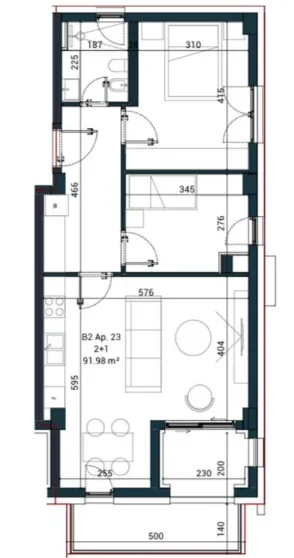 Vlore, shitet apartament 2+1+Aneks+Ballkon Kati 2, 109 m² 271.350 € (vlore)