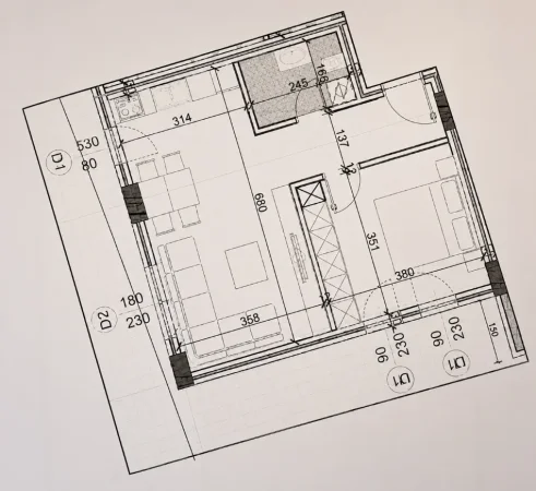 Tirane, shitet apartament 1+1+Ballkon , 65 m² 110.000 € (Kodra e Diellit 2)