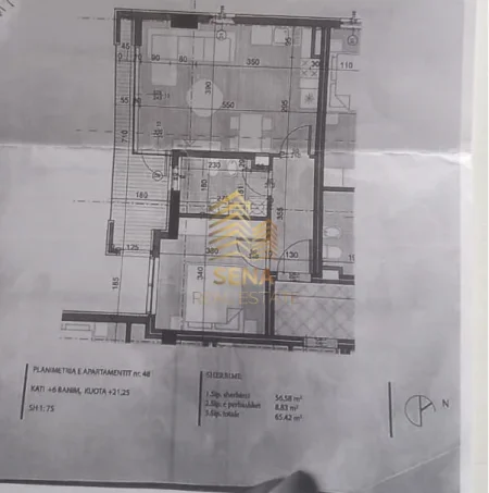 Tirane, shitet apartament 1+1+Ballkon Kati 6, 66 m² 115.000 € (Ish Fusha e Aviacionit)