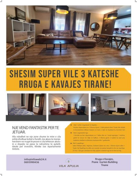Tirane, shes Vile 3 Katshe Kati 3, 466 m² (Rruga e Kavajes)