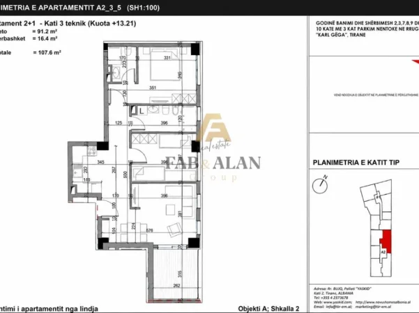 Tirane, shitet apartament , 107 m² 252.860 € 