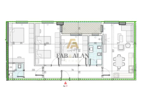 Tirane, shitet 3+1+Aneks Kati 3, 109 m² 140.756 € 