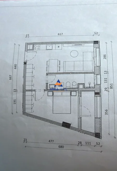 Tirane, shitet apartament 1+1+Ballkon Kati 0, 78 m² 