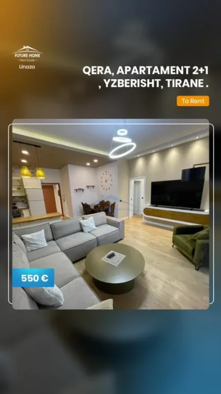 Tirane, jepet me qera apartament 2+1+Ballkon , 500 € 