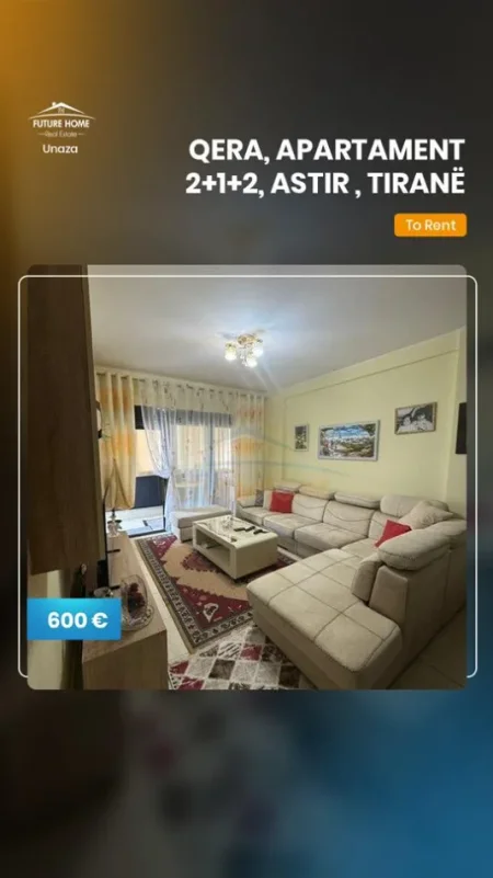 Tirane, jepet me qera apartament 2+1+Ballkon , 500 € 