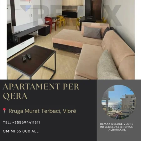 Vlore - Lungomare, jepet me qera apartament 1+1 Kati 3, 65 m² (Rruga Reshat Osmani, Vlore)