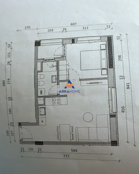 Tirane, shitet apartament 1+1+Ballkon Kati 4, 60 m² 96.160 €