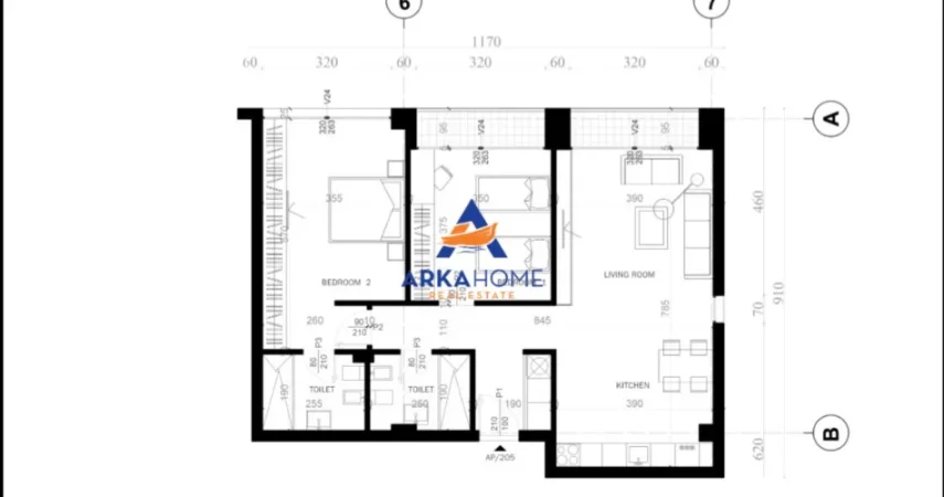 Tirane, shitet apartament 2+1+Ballkon Kati 2, 118 m² 206.500 € (Astir Tiranë)