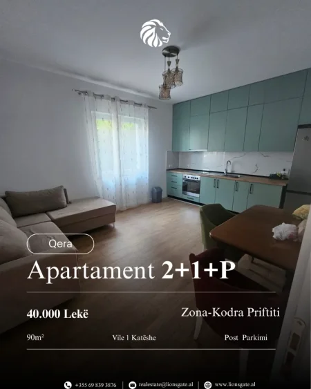 Tirane, jap me qera apartament 2+1+Ballkon , 89 m² 400 € (Kodra Priftit)