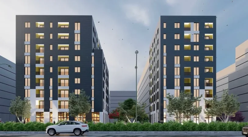 😲 Shitet AP: 2+1+1Wc & Ballkon📍(Ish Shqiponja ) 🔵 Kompleksi Tirana Entry III 🔵85 m² 🔆 119K 🔥 Planimetri Jug - Perëndim 💥
