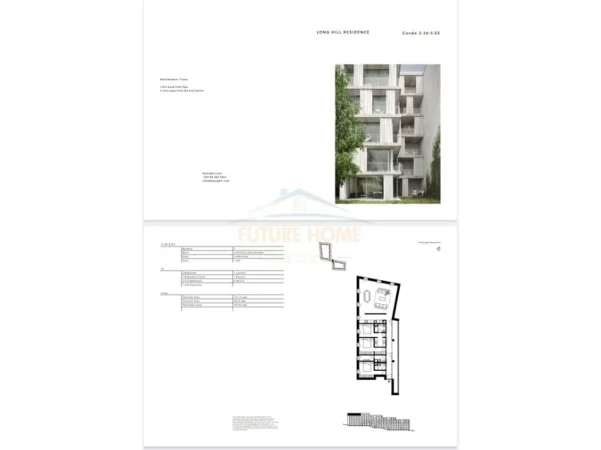 Tirane, shitet apartament 3+1 Kati 5, 200 m² (“By Long Hill Residences”, Mjull-Bathore, Tiranë)