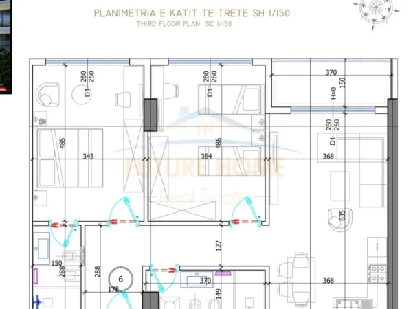 Golem, shitet apartament 2+1 Kati 3, 111 m² 135.000 € (Residenca Liburna)