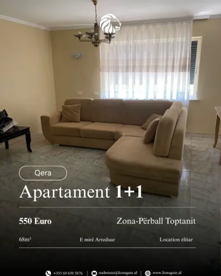 Tirane, jap me qera apartament 1+1+Ballkon , 68 m² 550 € 