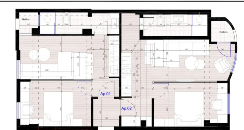 Tirane, jepet me qera apartament 2+1 Kati 2, 85 m² 1.300 € 