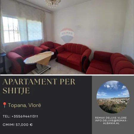 Vlore, shitet apartament 1+1 Kati 2, 64 m² 57.000 € (Topana, Vlore)
