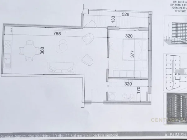 Tirane, shes apartament 1+1+Aneks+Ballkon Kati 5, 73 m² 131.238 € 