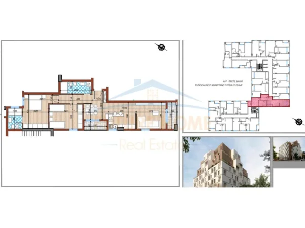 Tirane, shitet apartament 2+1 Kati 3, 113 m² 210.000 € (Kompleksi UrbanVista Tirana, Don Bosko)