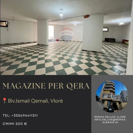 Vlore, jepet me qera magazine Kati -1, 247 m² 500 € (Blv. Ismail Qmali, Ambulanca, Vlore)