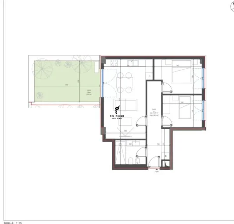 Dhermi - Palase, shitet apartament 2+1 Kati 0, 108 m² 288.300 € (DHERMI)