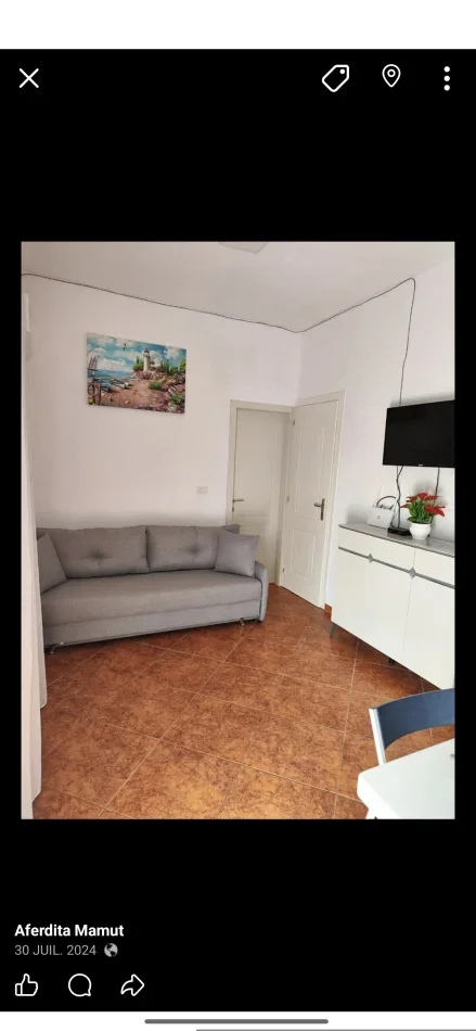 Golem, jepet me qera apartament 1+1+Ballkon Kati 2, 40 m² 400 € (Afer hotel Italia)