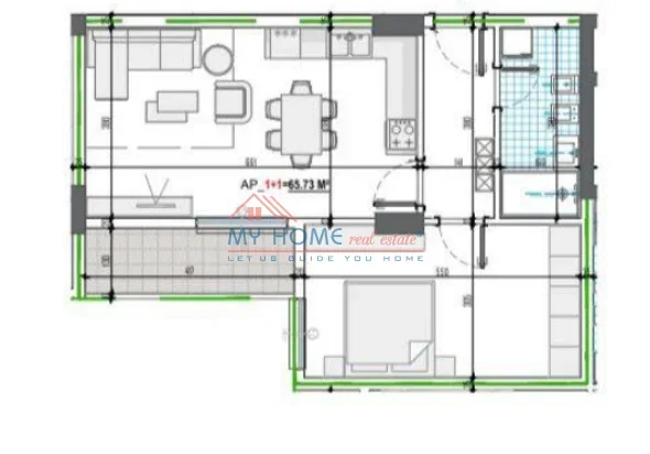 Tirane, shitet apartament 1+1+Ballkon Kati 4, 77 m² 123.000 € (Paskuqan)