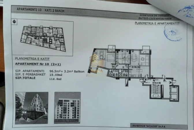 Tirane, shitet apartament 2+1+Ballkon Kati 3, 114 m² 437.000 € (Stadiumi Air Albania)