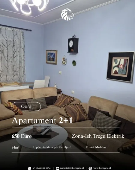 Tirane, jap me qera apartament 2+1 , 94 m² 650 € 