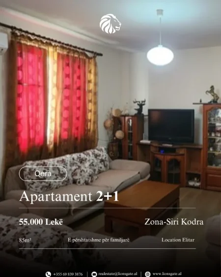 Tirane, jap me qera apartament 2+1 , 85 m² 550 € 