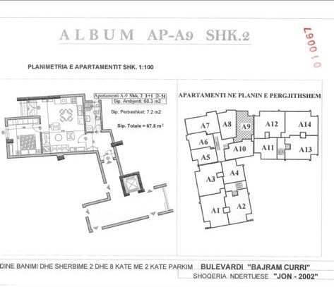 Tirane, shes apartament 1+1+BLK Kati 6, 67 m² 108.000 Euro (Bulevardi Bajram Curri)