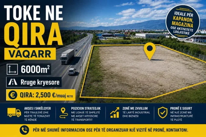 Tirane, jepet me qera toke , 6.000 m² (Vaqarr)