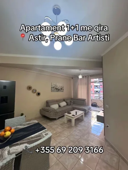 Tirane, jepet me qera apartament 1+1 Kati 4, 65 m² 400 € (Astir)