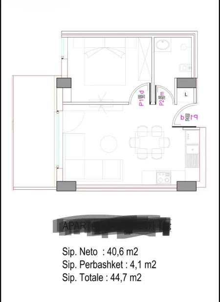 Tirane, shitet apartament 1+1+Ballkon Kati 7, 47 m² 130.000 € ( Ish Parku, Rruga Ndre Mjeda, Tiranë)