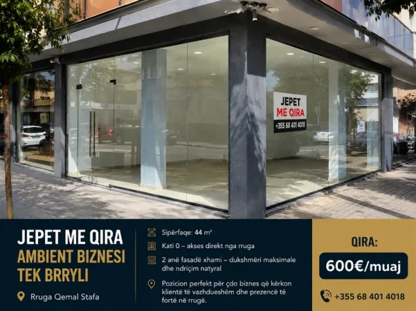 Tirane, jepet me qera ambjent biznesi Kati 0, 600 € (Brryli)