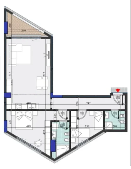 Tirane, shitet apartament 2+1+Aneks+Ballkon , 120 m² 186.155 € (laprake , rruga dritan hoxha , spitali ushtarak , ish dogana)