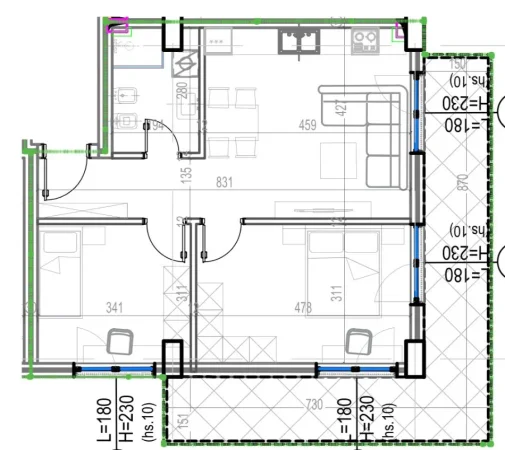 Tirane, shitet apartament 2+1 Kati 3, 103 m² 176.660 € (Kodra e Diellit 2)