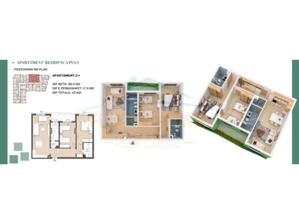 shes apartament 2+1 Kati 5, 113 m² 193.000 €