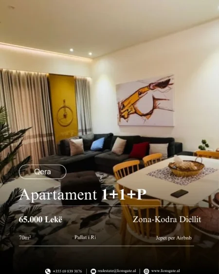 Tirane, jap me qera apartament 1+1 , 70 m² 650 € 