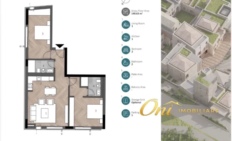 Vlore, shitet apartament 2+1 Kati 2, 140 m² 520.000 € (PALASE GREEN COAST 2)