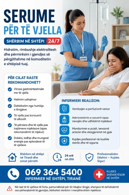 Tirane, ofroj Infermier ne shtepi