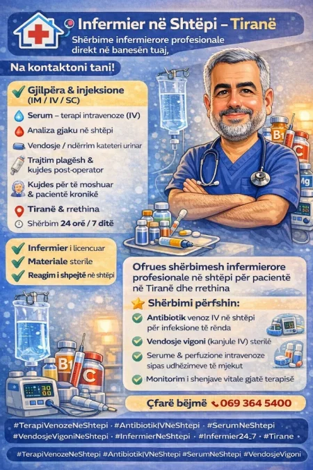 Tirane, ofroj Infermier ne shtepi