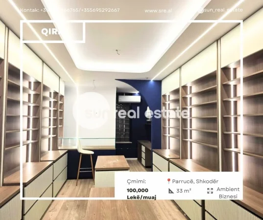 Shkoder, jepet me qera ambjent biznesi Kati 1, 33 m² (PARRUCE)